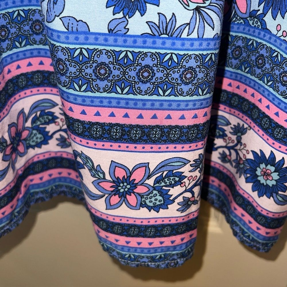 BloomChic Blue Floral V-Neck Maxi Dress Sz 22/24 Fairy Resortwear Cottagecore - Picture 8 of 16